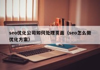 seo优化公司如何处理页面（seo怎么做优化方案）