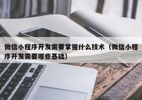 微信小程序开发需要掌握什么技术（微信小程序开发需要哪些基础）