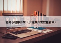 官网小程序开发（小程序开发教程官网）