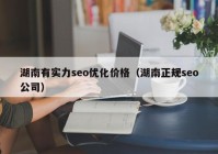 湖南有实力seo优化价格（湖南正规seo公司）