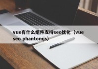 vue有什么组件支持seo优化（vue seo phantomjs）