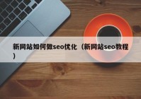 新网站如何做seo优化（新网站seo教程）