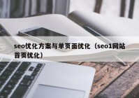 seo优化方案与单页面优化（seo1网站首页优化）