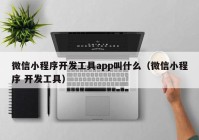 微信小程序开发工具app叫什么（微信小程序 开发工具）