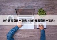 软件开发费用一览表（软件开发费用一览表）