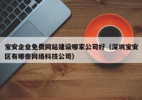 宝安企业免费网站建设哪家公司好（深圳宝安区有哪些网络科技公司）