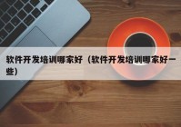 软件开发培训哪家好（软件开发培训哪家好一些）