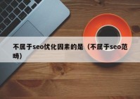 不属于seo优化因素的是（不属于seo范畴）