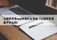 小程序开发app开发什么专业（小程序开发是干什么的）