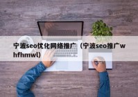 宁波seo优化网络推广（宁波seo推广whfhmwl）