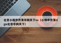 北京小程序开发华网天下vs（小程序开发dgu北京华网天下）